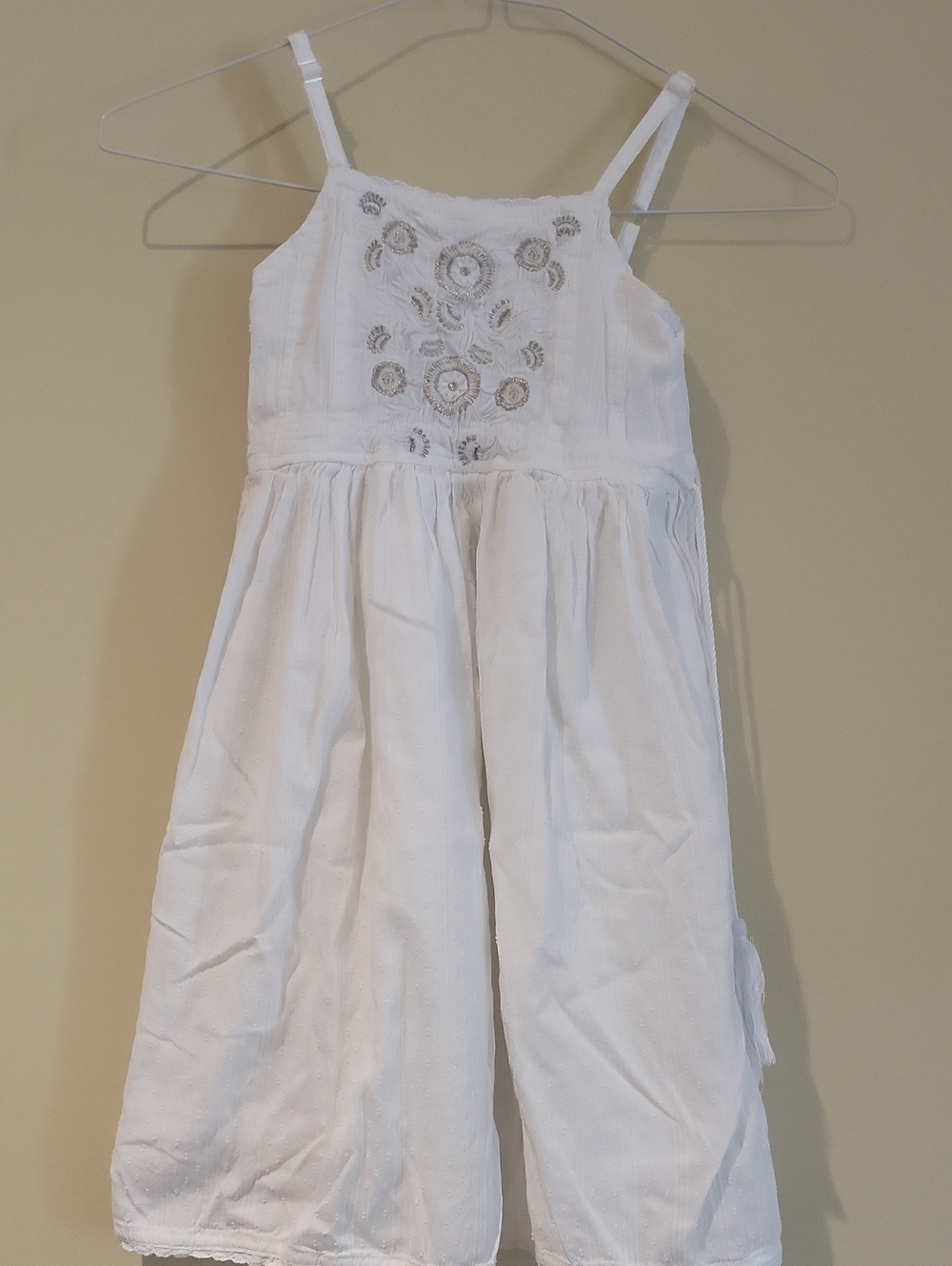 Keds  White Girls' Embroidered Spaghetti-Strap Sundress
